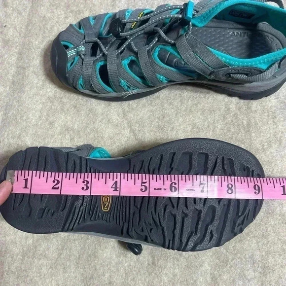 Keen Whisper Sandal Teal Black Waterproof Elastic Strap Women’s Size 6 - Picture 13 of 13